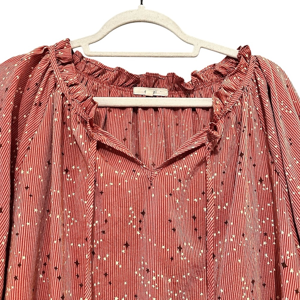 Easel Starry Ruffled Blouse - Picture 4 of 7